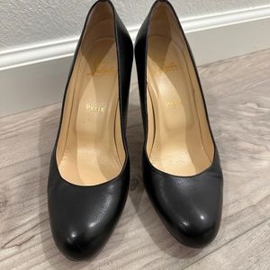 Christian Louboutin Black Leather Dolly Heels